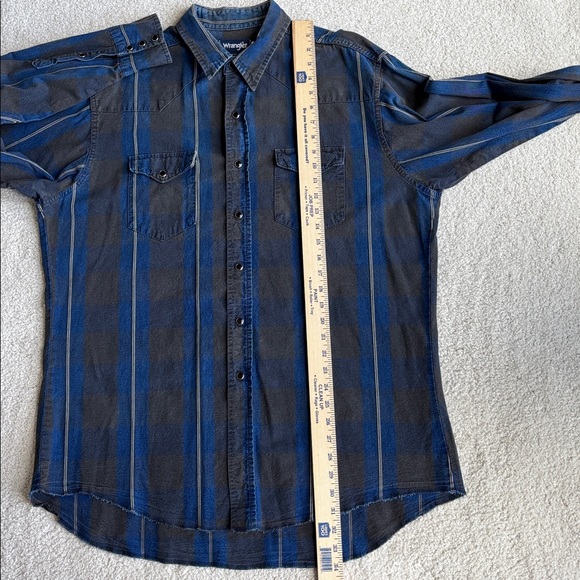 Vintage Wrangler USA Striped Brushpopper Western Rodeo Shirt Mens Size 17 1/2-36 - Picture 12 of 16